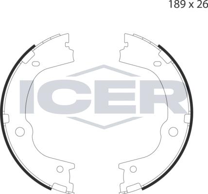 Icer 79PB4049 C - Komplet kočionih obloga, rucna kočnica www.molydon.hr