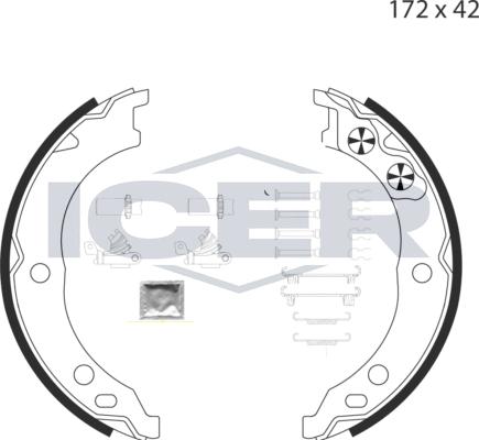 Icer 79PB4019 C - Komplet kočionih obloga, rucna kočnica www.molydon.hr