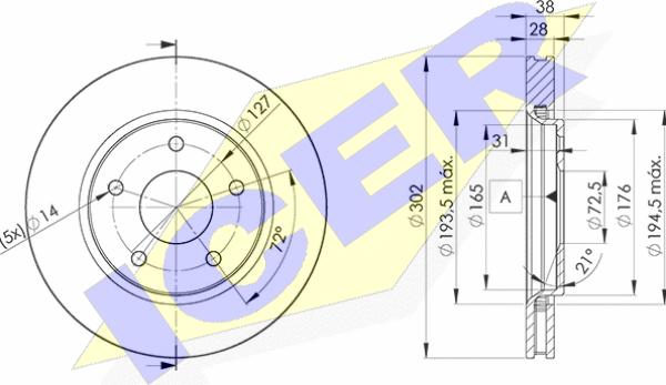 Icer 78BD5170-2 - Kočioni disk www.molydon.hr