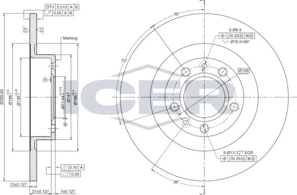 Icer 78BD0040-2 - Kočioni disk www.molydon.hr