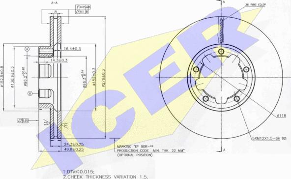 Icer 78BD0025-2 - Kočioni disk www.molydon.hr