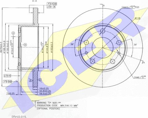 Icer 78BD0020-2 - Kočioni disk www.molydon.hr