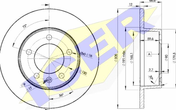 Icer 78BD1410-2 - Kočioni disk www.molydon.hr