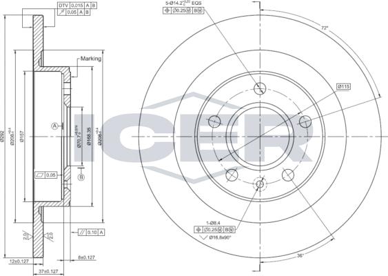 Icer 78BD1558-2 - Kočioni disk www.molydon.hr