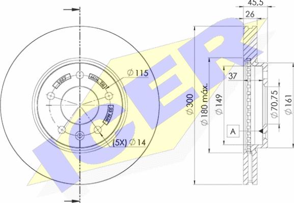 Icer 78BD1557-2 - Kočioni disk www.molydon.hr