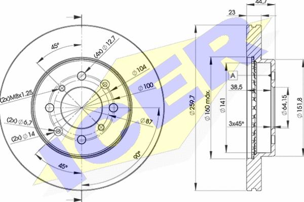 Icer 78BD1704-2 - Kočioni disk www.molydon.hr