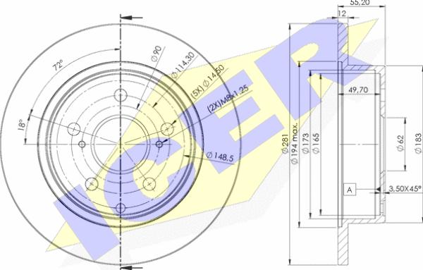 Icer 78BD2882-2 - Kočioni disk www.molydon.hr