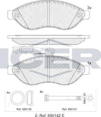 Icer LM1803 - Komplet Pločica, disk-kočnica www.molydon.hr