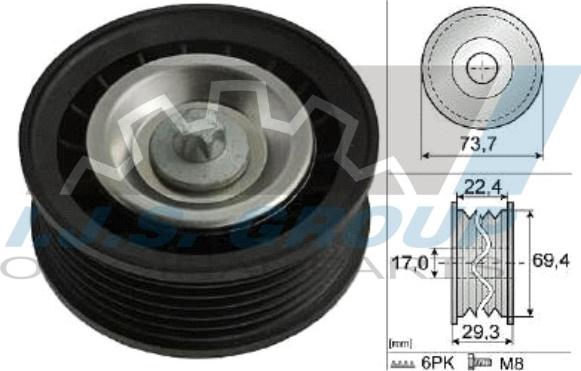 IJS GROUP 93-2185 - Vodeći valjak , klinasti rebrasti remen  www.molydon.hr