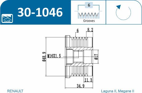 IJS GROUP 30-1046 - Remenica, alternator www.molydon.hr