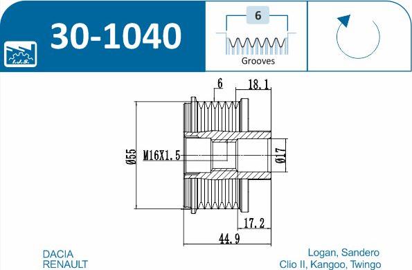 IJS GROUP 30-1040 - Remenica, alternator www.molydon.hr