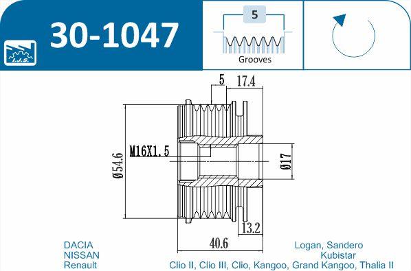 IJS GROUP 30-1047 - Remenica, alternator www.molydon.hr