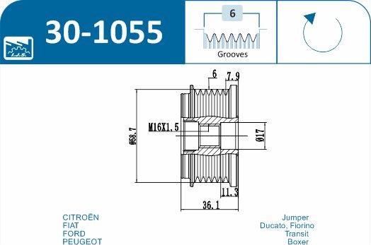 IJS GROUP 30-1055 - Remenica, alternator www.molydon.hr