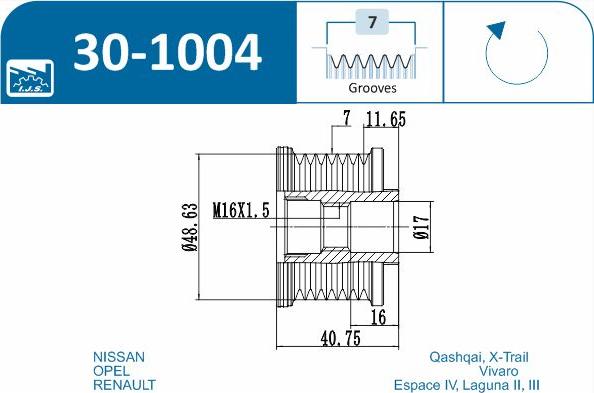 IJS GROUP 30-1004 - Remenica, alternator www.molydon.hr