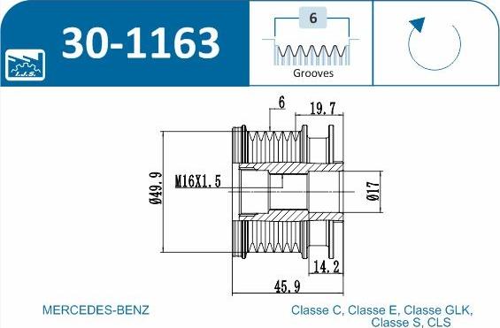 IJS GROUP 30-1163 - Remenica, alternator www.molydon.hr