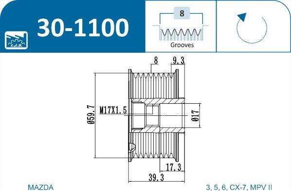 IJS GROUP 30-1100 - Remenica, alternator www.molydon.hr