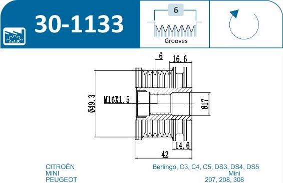 IJS GROUP 30-1133 - Remenica, alternator www.molydon.hr