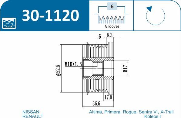 IJS GROUP 30-1120 - Remenica, alternator www.molydon.hr