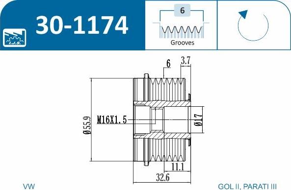 IJS GROUP 30-1174 - Remenica, alternator www.molydon.hr