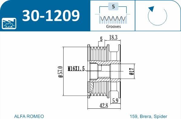 IJS GROUP 30-1209 - Remenica, alternator www.molydon.hr