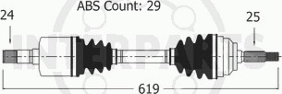 InterParts PG-8-33-105A - Pogonska osovina www.molydon.hr