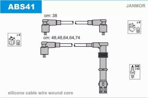 Janmor ABS41 - Set kablova za paljenje www.molydon.hr