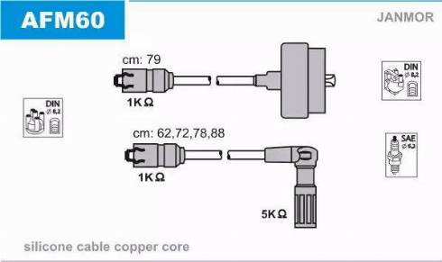 Janmor AFM60 - Set kablova za paljenje www.molydon.hr