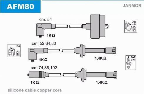 Janmor AFM80 - Set kablova za paljenje www.molydon.hr
