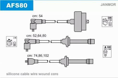 Janmor AFS80 - Set kablova za paljenje www.molydon.hr