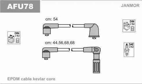 Janmor AFU78 - Set kablova za paljenje www.molydon.hr