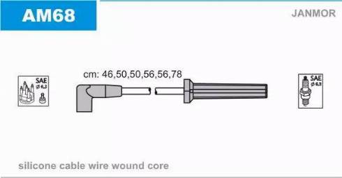 Janmor AM68 - Set kablova za paljenje www.molydon.hr