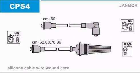 Janmor CPS4 - Set kablova za paljenje www.molydon.hr