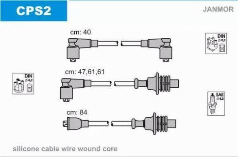 Janmor CPS2 - Set kablova za paljenje www.molydon.hr