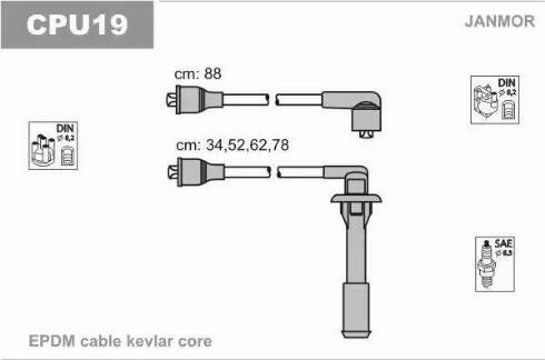 Janmor CPU19 - Set kablova za paljenje www.molydon.hr