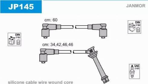 Janmor JP145 - Set kablova za paljenje www.molydon.hr