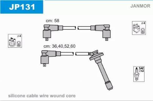 Janmor JP131 - Set kablova za paljenje www.molydon.hr