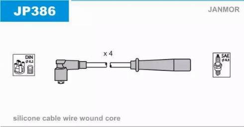 Janmor JP386 - Set kablova za paljenje www.molydon.hr
