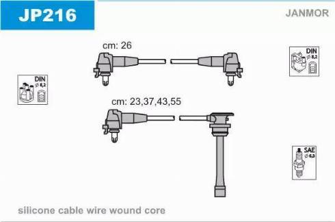 Janmor JP216 - Set kablova za paljenje www.molydon.hr