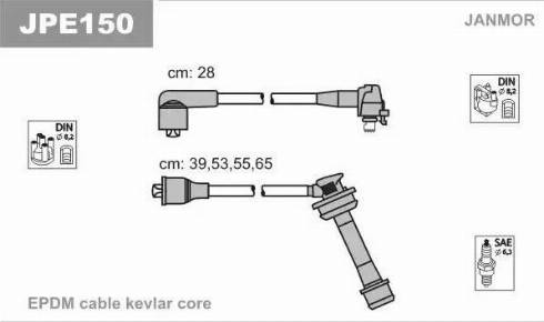 Janmor JPE150 - Set kablova za paljenje www.molydon.hr