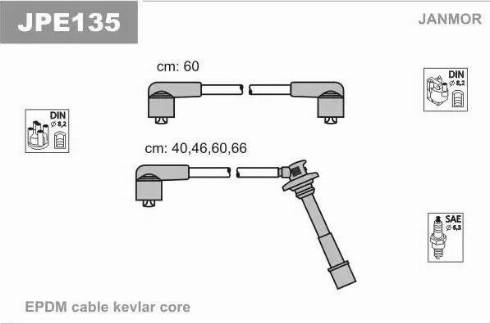 Janmor JPE135 - Set kablova za paljenje www.molydon.hr