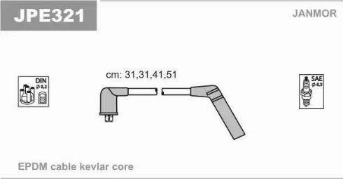 Janmor JPE321 - Set kablova za paljenje www.molydon.hr