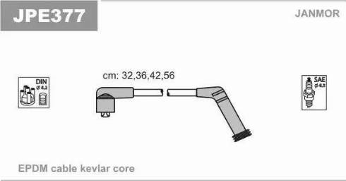 Janmor JPE377 - Set kablova za paljenje www.molydon.hr