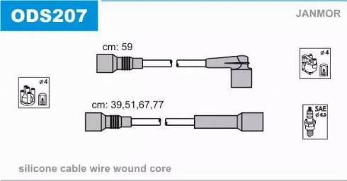 Janmor ODS207 - Set kablova za paljenje www.molydon.hr