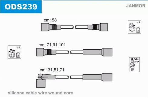 Janmor ODS239 - Set kablova za paljenje www.molydon.hr