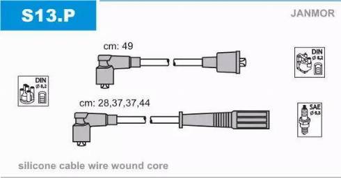 Janmor S13.P - Set kablova za paljenje www.molydon.hr