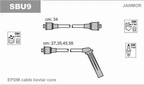 Janmor SBU9 - Set kablova za paljenje www.molydon.hr