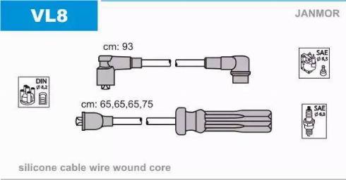 Janmor VL8 - Set kablova za paljenje www.molydon.hr