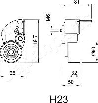 Japanparts BE-H23 - Natezač remena, zupčasti remen  www.molydon.hr