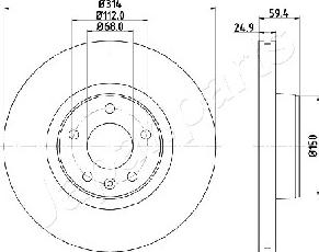 Japanparts DI-0927 - Kočioni disk www.molydon.hr