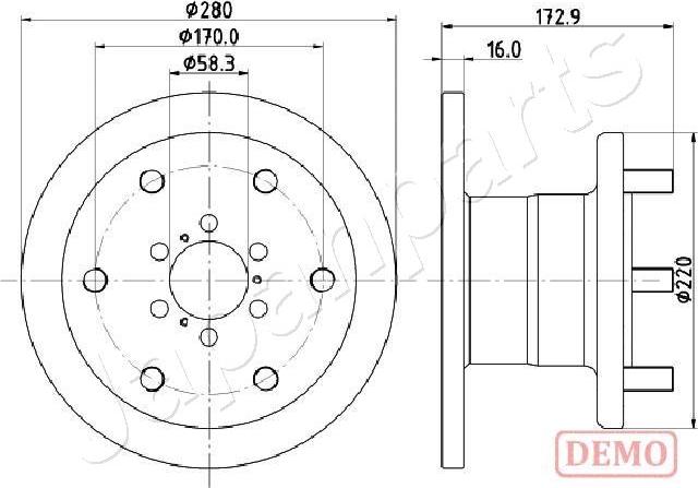 Japanparts DI-0255C - Kočioni disk www.molydon.hr